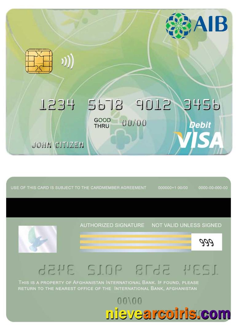 Afghanistan International Bank debit visa card